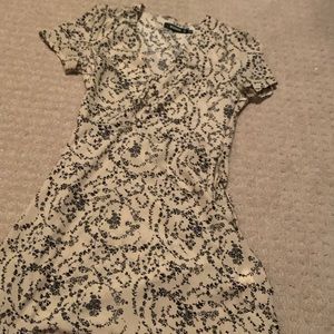 floral summer dress with button top and tie at waist